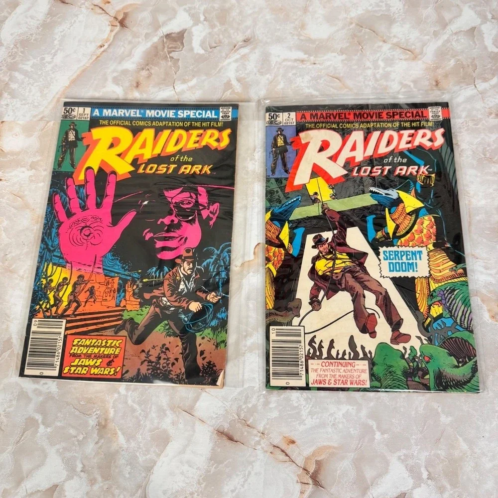 Marvel Raiders of the Lost Ark Comic Set 1 2 Indiana Jones Vintage 1981 Movie